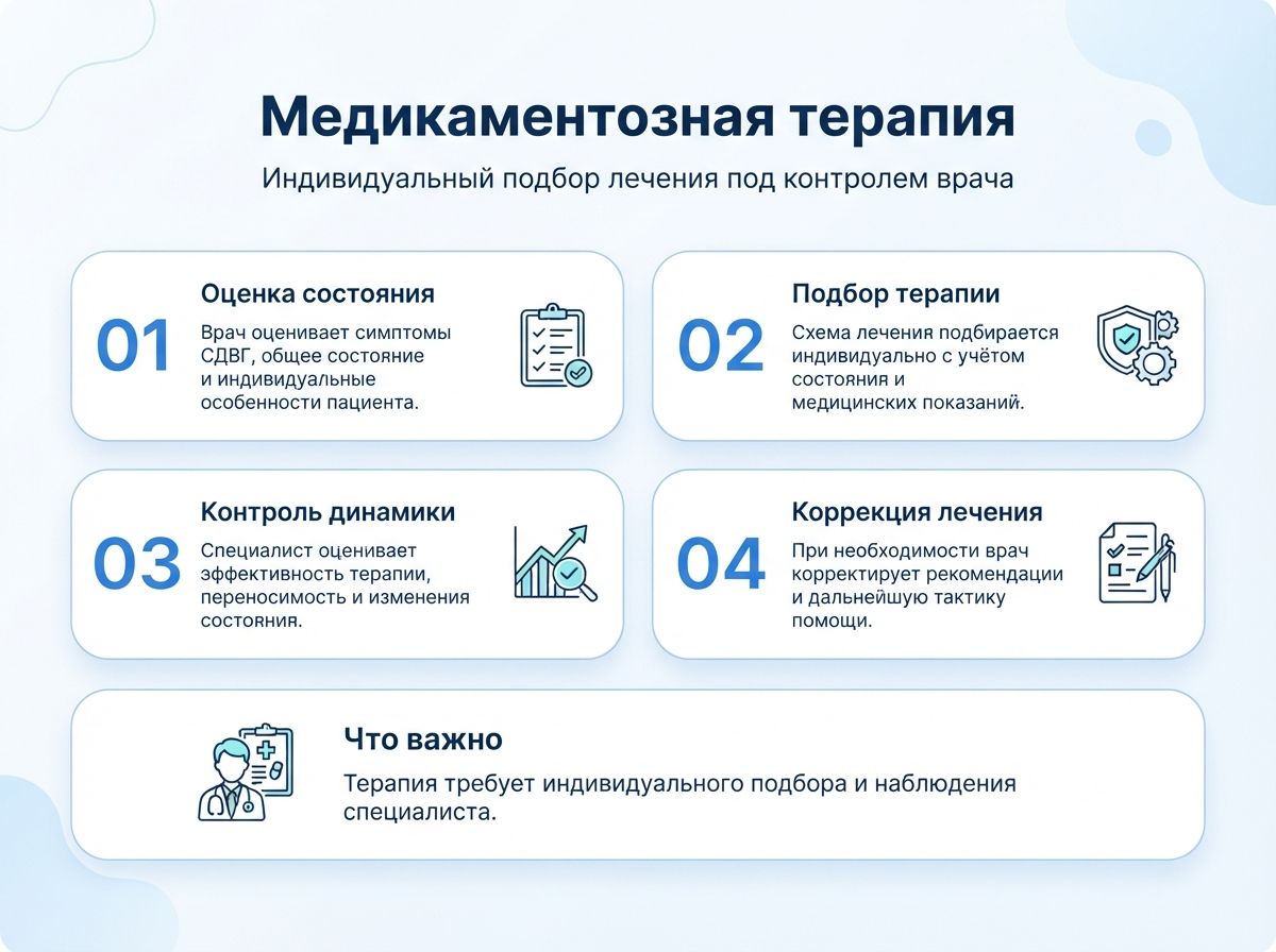 Лечение СДВГ в Мензелинске у детей и взрослыхинфографика